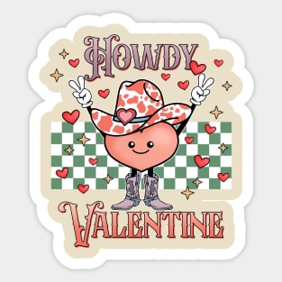 Howdy Valentine Heart Sticker